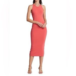 A.L.C Marc ribbed knit midi tank dress guava